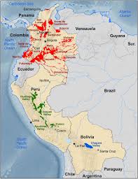 Map Outlining Each Of The Known South American Coca Growing