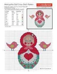 Looking for free cross stitch patterns? Matryoshka Handcraft