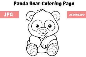 Free coloring sheets to print and download. Coloring Book Page For Kids Panda Bear Grafik Von Mybeautifulfiles Creative Fabrica