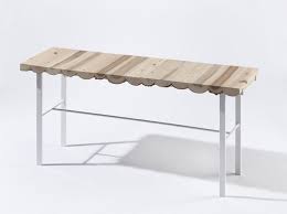 Scallop Trimmed Log Side Table Wood Table Bench Table