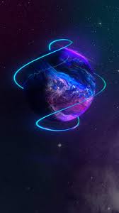 Neon Planet Iphone Wallpaper Neon Wallpaper Galaxy Wallpaper Wallpaper Space
