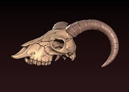 A goat skull is not a sign of satanism; Goat Skull 3d Model 3d Printable Obj Fbx Stl Blend
