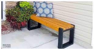 Place a rolling cart on your front porch and add a mix of seasonal decorating pieces, potted plants and flowers. Simple 2x4 Bench Plans Build An Easy Modern Bench Mama Needs A Project