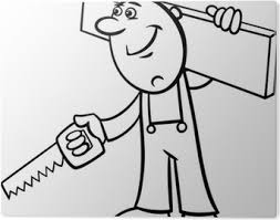 Print construction # saw coloring pages coloring page & book. Worker With Saw Coloring Page Poster Pixers We Live To Change