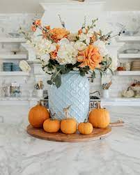 Blue And Orange Diy Fall Centerpiece Fall Decor Diy Fall Thanksgiving Decor Fall Home Decor