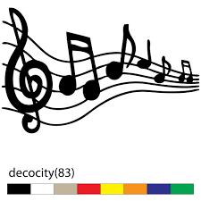 Stickers décoratifs muraux: Sticker déco notes musique