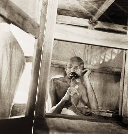Mahatma Gandhi walking on Juhu Beach, Mumbai, May 1944. #MahatmaGandhi