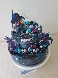 Birthday Cakes For 10 Year Old Boy Fortnite Fortnite Galaxy Cake New Birthday Cake Galaxy Cake Boy Birthday Cake