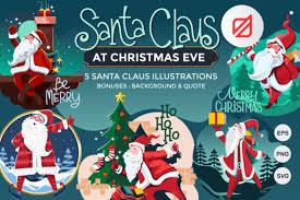 Download Santa Claus At Christmas Eve Christmas Eve Wedding Vector Art Black Friday Christmas Tree SVG Cut Files