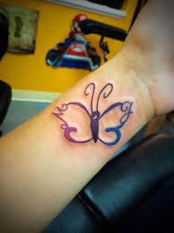 Boy Girl Twin Tattoo Transition From Pink To Blue Butterfly For Changing My Life Twin Tattoos Girl Tattoos Tattoos