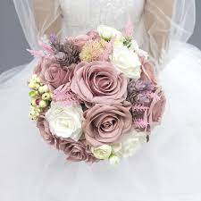 Maybe you would like to learn more about one of these? Buy Abbie Home Bridal Wedding Bouquet 9 Inches Dusty Pink White Roses Real Touch Wedding Flower With Vintage Burlap Handle And Succulents Berries Decor Bouquet Online In Turkey B084kh64gv