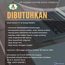 Pemerintah kota jambi melalui satuan polisi pamong praja (satpol pp) kota jambi menerima tenaga bantuan polisi pamong praja (banpol pp) kota jambi sebanyak 31 orang dengan ketentuan sebagai berikut. Lowongan Kerja At Taqwa Centre Cirebon Maret 2021