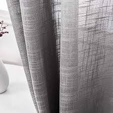 Amhoo 2 Panels Linen Sheer Curtains Premium Heavy Semi Draperies With Grommet Top Drapes Voile Panels Window Treatment For Living Bedroom Room Light Gray 52 X 95 Inch Walmart Com Walmart Com