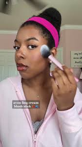 finishing my makeup look with @Avon USA’s fmg glimmer cream blush stick in  shade crushed berry 🍓🫐 #avongiftedme #avoninsidergiftedme #avoninsider  #pinkprincess #pinkgirl #blackmicroinfluencer ...