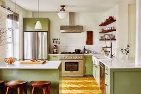 Step Inside Babba Canales Rivera S Brooklyn Apartment Green Kitchen Cabinets Painted Kitchen Cabinets Colors Kitchen Cabinet Trends