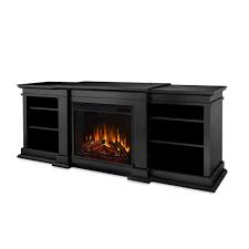 Adding a fireplace with media center simply set in place, put your tv on top, and plug in your new fireplace. Real Flame Fresno 72 Inch Media Console Electric Fireplace Tv Stand In Black The Home Depot Canada