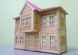 Dondurma Cubuklarindan Maket Ev Yapimi Mimuu Com Ev Yapimi Cubuk Evler