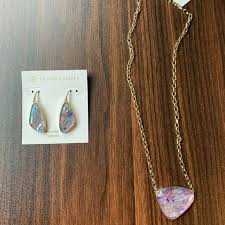 Layer it with some delicate metallics to create a more. Kendra Scott Jewelry Kendra Scott Mckenna Lilac Abalone Set Poshmark