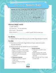 Manners Magic Discuss It Free Printable A Good Definition Of Manners Is To Honor O Teaching Manners Counseling Lessons Elementary School Counseling Lessons