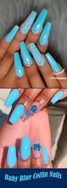 Coffin nails are great for all fashion lovers and the true connoisseurs of nail shapes. So Cute Baby Blue Coffin Nails Ideas Baby Blue Acrylic Nails Blue Coffin Nails Lavender Nails