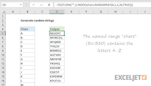 Like all the tools on thewordcounter, the random letter generator is quick and easy to use. Excel Formula Generate Random Text Strings Exceljet