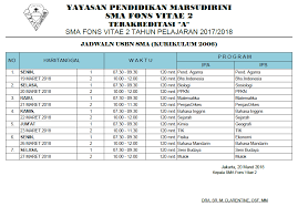 Dalam rangka membantu mempersiapkan siswa siswi sma menghadapi pelaksanaan ujian sekolah (us) dengan moda usbn sma tahun 2021 tahun pelajaran. Jadwal Usbn Sma 2018 Sma Marsudirini Sma Fons Vitae 2 Marsudirini Jakarta