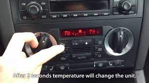 How To Change Temperature Units In Audi A3 8p Climatornic Dis Fis Celsius Fahrenheit Audi Car Maintenance The Unit