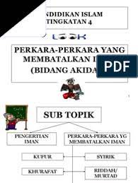 Dalam hal ini anda masih berhads baik itu hadas kecil maupun hadas besar. Perkara2 Yang Membatalkan Iman