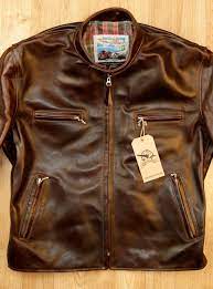 Aero Cafe Racer Size 44 Brown Cxl Horsehide Thurston Bros Rough Wear Llc Leather Jacket Outfit Men Cafe Racer Jacket Brown Leather Jacket
