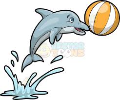 A Dolphin Playing With A Ball Cartoon Dolphin Cartoon Clip Art Cartoon