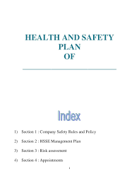 Health And Safety Plan Generic Health And Safety Workplace Safety And Health Safety Policy