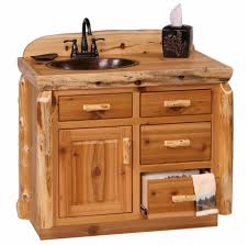 D vanity in weathered pine with vanity top in white with white basin. 36 Rustic Log Bathroom Vanity Rustic Log Vanity Pine Log Furniture The Log Furniture Store