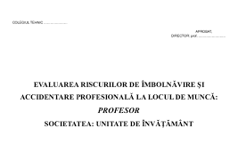 Leziunile și accidentele la locul de muncă, produc costuri scumpe angajatorilor si țarii. Doc Evaluarea Riscurilor Profesor Moisanu Mihaita Academia Edu
