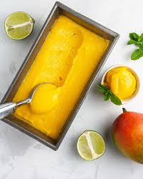 This healthy peach melba sorbet is made entirely from frozen fruit and without the use of an ice cream maker! Sugar Free Vegan Mango Sorbet Recipe Foodaciously