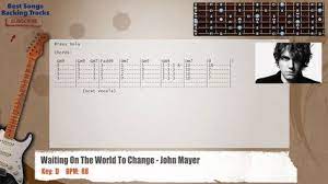 Waiting On The World To Change John Mayer Guitar Backing Track With Chords And Lyrics