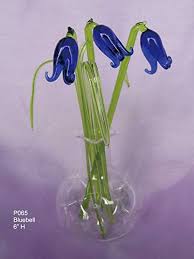 Discover our extensive long stem glass flower collection at zebo; Lyndas Gifts Glass Flowers Gift In A Glass Vase Bluebells Amazon Co Uk Kitchen Home