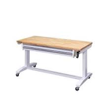 Husky 42 In H X 72 In W X 24 In D Steel And Wood Folding Adjustable Height Garage W In 2020 Adjustable Height Workbench Adjustable Height Work Table Workbench Table