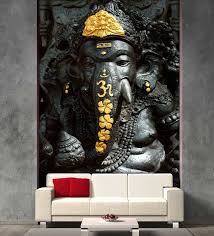 Find images of 3d wallpapers. Buy Black Non Wooven Paper 3d Black Lord Ganesha Mural Wallpaper By 999store Online 3d Wallpapers Furnishings Home Decor Pepperfry Product