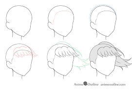 Hair designs not by me. How To Draw Anime Hair In 3 4 View Step By Step Animeoutline
