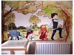 Winnie The Pooh Star Wars Nursery Star Wars Winnie The Pooh Mural Inspired By James Hance Star Wars Nursery Star Wars Baby Room Star Wars Baby