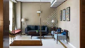 Luxury classic style living room with a bookshelf simple indian living room designs 1. This Home In Gurgaon Pays An Ode To South India With Its Interiors Architectural Digest India