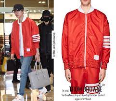 Non seulement cette marque correspond parfaitement à . Beyond The Style Alex On Twitter Jin 190319 Airport Bts Thom Browne Sailboat Appliqued Ripstop Bomber Jacket Thom Browne Business Bag In Mid Grey Balenciaga Logo Cap Rolex Bt21 Reebok Instapump