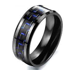 Check This Out From Jeulia Jeulia Blue Carbon Fibre Men S Band Black Ceramic Ring Rings For Men Black Rings
