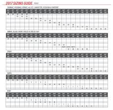 sizing guides and charts