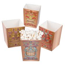 Birthday Party In A Box Canada Tiki Popcorn Boxes Luau Party Supplies Popcorn Box Party Supplies Canada