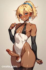 Small Breast, Black Femboy, Dark Brown Skin AI Gay Porn