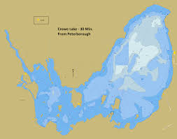 depth chart of crowe lake 30 min east of peterborough one