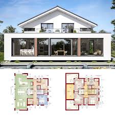 Modernes Haus Design Mit Satteldach Architektur Grossem Erker Anbau Mit Balkon Grundriss V 2020 G Plany Nebolshih Domov Sovremennye Plany Doma Sovremennye Fasady Doma