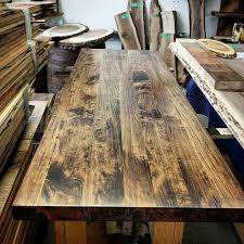 Lots Of Character In This Custom Ambrosia Maple Desktop Done With A Special Walnut Stain And Clear Coat Walnut Dining Table Special Walnut Stain Dining Table