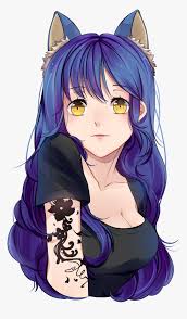 Chokotto anime kemono friends 3. Tattoo Anime Cat Girl Purple Anime Cat Girl Hd Png Download Kindpng